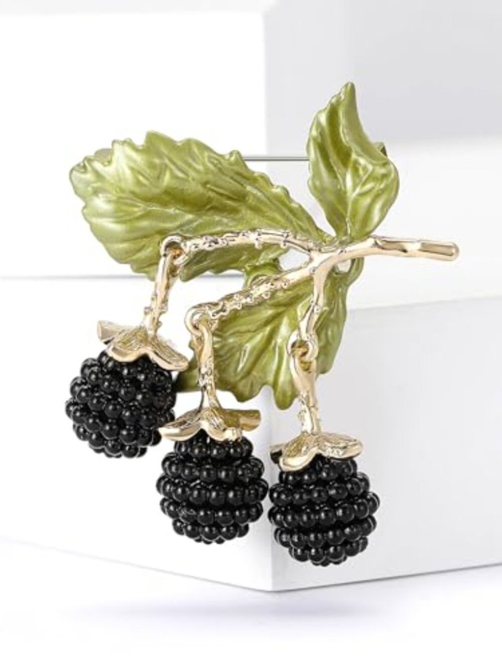 Fashion Enamel Blackberries Pendant Brooch for Women Plant Pin Fruit Brooch